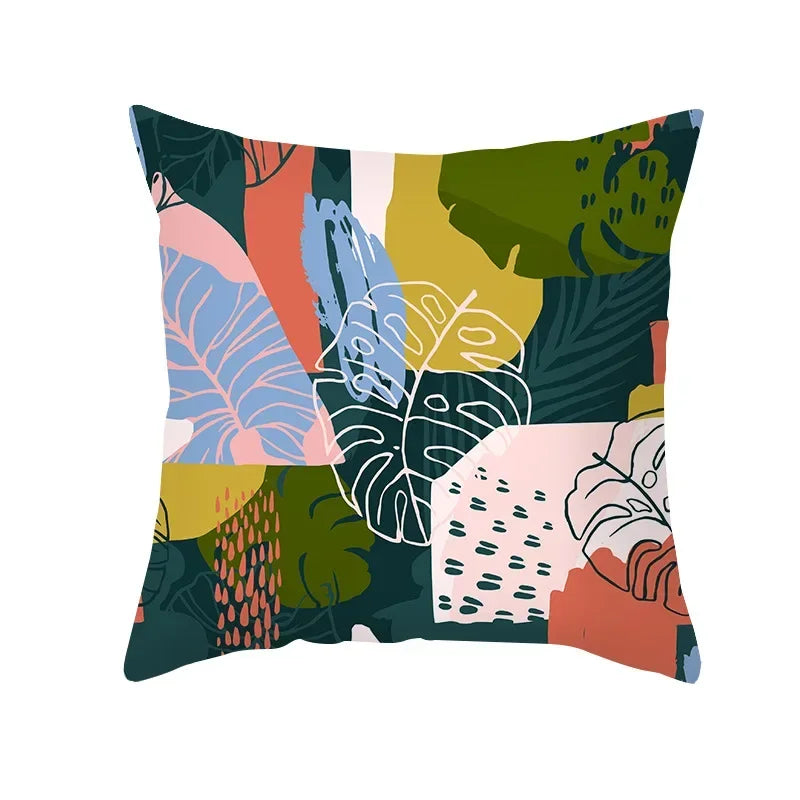 Axyaa Tropical Plant Pillowcase 45*45cm Decor for Home Office Car