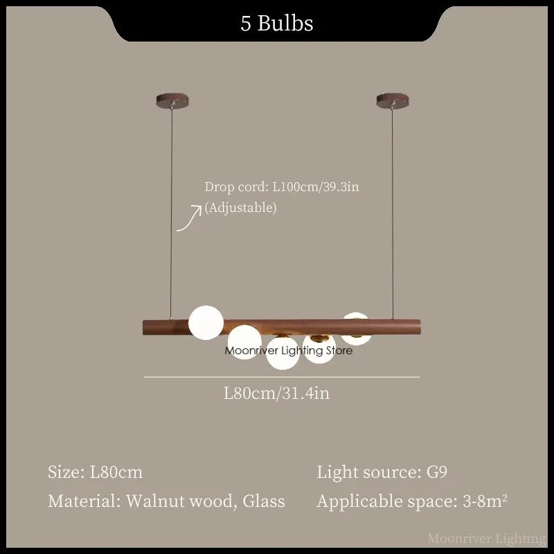 Axyaa Wood Pendant Chandelier LED Ceiling Lighting Fixture