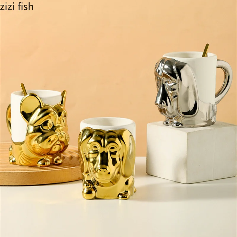Axya Large Capacity Ceramic Dog Mug for Coffee, Tea, and Milk