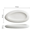 Axyaa White Ceramic Artistic Conception Plate Set for Desserts, Snacks, and Noodles
