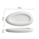 Axyaa White Ceramic Artistic Conception Plate Set for Desserts, Snacks, and Noodles