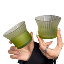 Axyaa Gradient Color Stripe Glass Cup for Coffee, Cold Drinks, Latte - 200ML