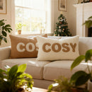 Axyaa Boho Embroidered Plush Faux Wool Pillow Covers Luxe Decor Cushion Cover
