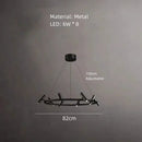 Axyaa LED Metal Chandelier: Minimalist Suspension Light for Dining Room Height Adjustable