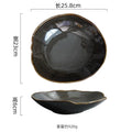 Axyaa Flame-Killed Ceramic Irregular Plate Restaurant Sushi Salad Pasta Molecular Cuisine Tableware