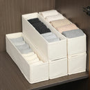 Axyaa Cotton Linen Sock Box, Underwear Organizer, Foldable Storage Basket for Drawers