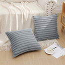 Axyaa Faux Rabbit Fur Plush Pillow Cover: Soft Striped Cushion for Home Sofa