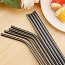 Axyaa Stainless Steel Drinking Straws Set with Cleaning Brush