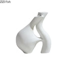 Axyaa Abstract Ceramic Vase Home Decor White Wedding Flower Hydroponics