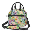 Axyaa Cactus Green Floral Thermal Lunch Bag with Adjustable Strap