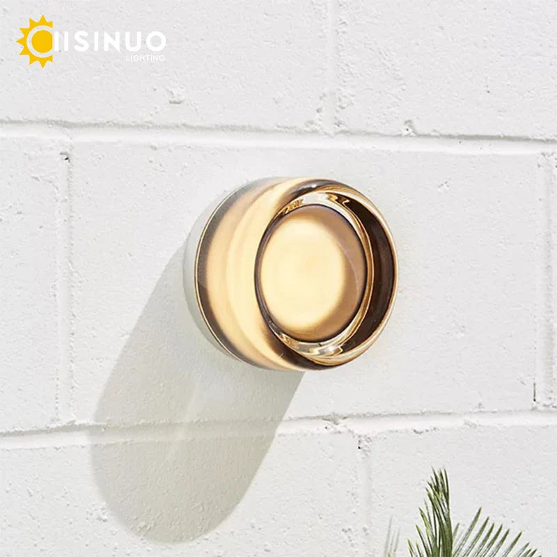 Axyaa Round Glass LED Wall Sconce for Indoor Outdoor Lighting