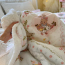 Axyaa Cartoon Rabbit Flannel Blanket: Winter Cozy Throw for Bed, Sofa, Travel