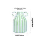 Axyaa Ceramic Striped Double Ear Vase Hydroponic Planter Ornament