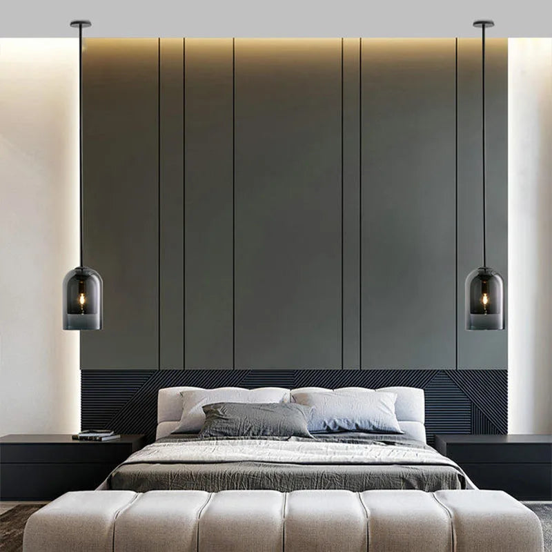 Nordic Glass Chandelier LED Pendant Light for Bedroom and Dining Area by Axyaa