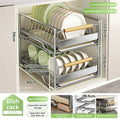 Axyaa Tableware Organizer Dish Drainer Rack, Countertop Shelf & Cabinet Storage
