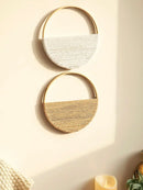 Axyaa Macrame Round Wall Hanging Tapestry: Boho Bamboo Circle Decor
