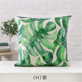 Axyaa Cactus Linen Cushion Cover 45x45cm for Home Decor - Green Plant Pillow Cover