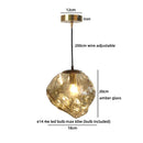 Axyaa Amber Glass LED Pendant Lamp: Industrial Vintage Luxury Hanging Light