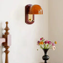 Axyaa Metal Glass Wall Light Dark Red for Home Decor