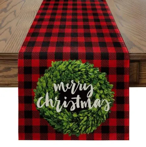 Christmas Tree Printed Table Runner by Axyaa: Festive Home Party Decor