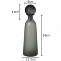 Frosted Glass Vase with Artificial Flowers - Axyaa Aesthetic Decor