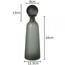 Frosted Glass Vase with Artificial Flowers - Axyaa Aesthetic Decor