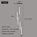 Axyaa Modern Luxury Stair LED Chandelier Pendant Light Minimalism Acrylic Droplight