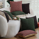 Axyaa Christmas Red/Green Geometric Pillowcase 30x50cm Home Decor Sofa Car Chair