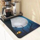 Axyaa Pumpkin Printing Silicone Coasters for Halloween Style Kitchen Décor