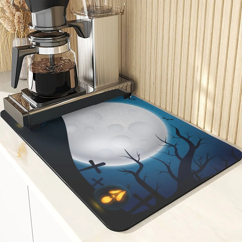 Axyaa Pumpkin Printing Silicone Coasters for Halloween Style Kitchen Décor