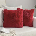 Axyaa Cozy Plush Cushion Cover 45x45cm White Grey Decor Pillowcase
