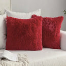 Axyaa Cozy Plush Cushion Cover 45x45cm White Grey Decor Pillowcase