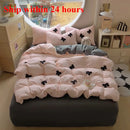 Axyaa Butterfly Knot Yarn Embroidery Duvet Cover Set, Soft Comfortable Bedding Collection