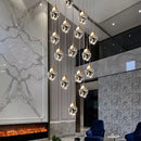Axyaa Crystal Stair Chandelier LED Ceiling Light for Living Room