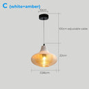 Axyaa Glass & Metal Pendant Light: Adjustable Vintage Ceiling Fixture