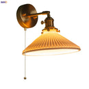 Axyaa Brass Ceramic LED Wall Light Bedside Lamp Modern Copper Arm Nordic style