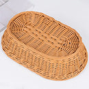 Axyaa Elegant Rattan Woven Fruit Plate & Tea Tray