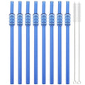 Axyaa High Borosilicate Glass Tomatoes on Sticks Straw Set with Brush