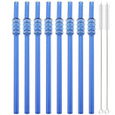 Axyaa High Borosilicate Glass Tomatoes on Sticks Straw Set with Brush