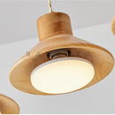 Axyaa Wood LED Ceiling Lamp with Acrylic Panels for Home Decor