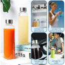Axyaa High-Temp Glass Water Bottle with Protective Bag, BPA-Free Sport & Travel Drink Bottle