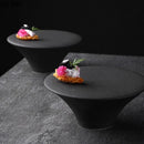 Axyaa High Foot Ceramic Dessert Plate for Molecular Cuisine and Sushi Dish