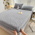 Axyaa Plush Velvet Fitted Sheet Set for Single and Couple Bedding