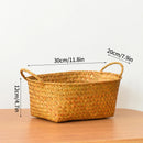 Axyaa Wicker Storage Basket Picnic Laundry Organizer Fruit Seaweed Box