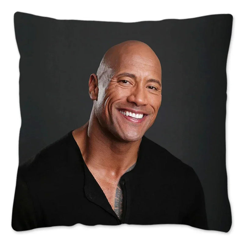 Dwayne Johnson Rock Face Cushion Cover for Sofa by Axyaa - Home Decor Pillowcase