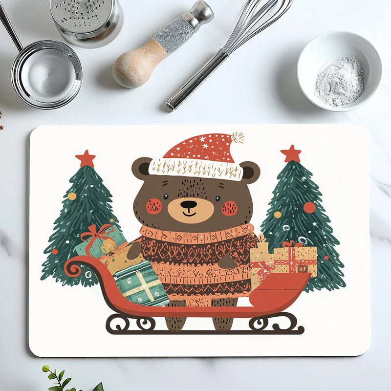 Axyaa Diatom Mud Kitchen Drain Pads, Christmas Tree Absorbent Tableware Mat