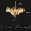 Axyaa Brass Crystal Chandelier for Villa Hall Hotel French Living Room
