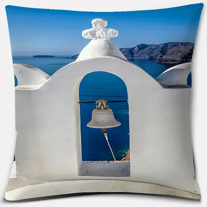 Axyaa Santorini Series Pattern Pillowcase Square Cushion Cover Home Sofa Decor