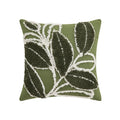 Axyaa Tufted Plush Leaves Pillowcase: Modern Plant Cartoon Pattern, 45x45cm