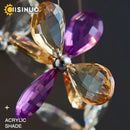 Axyaa Crystal Bedside Wall Sconce - Luxe Stainless Steel Finish & G10 Crystal Chain